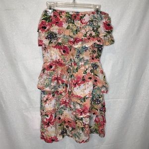 O’Neil dress floral size small summer strapless